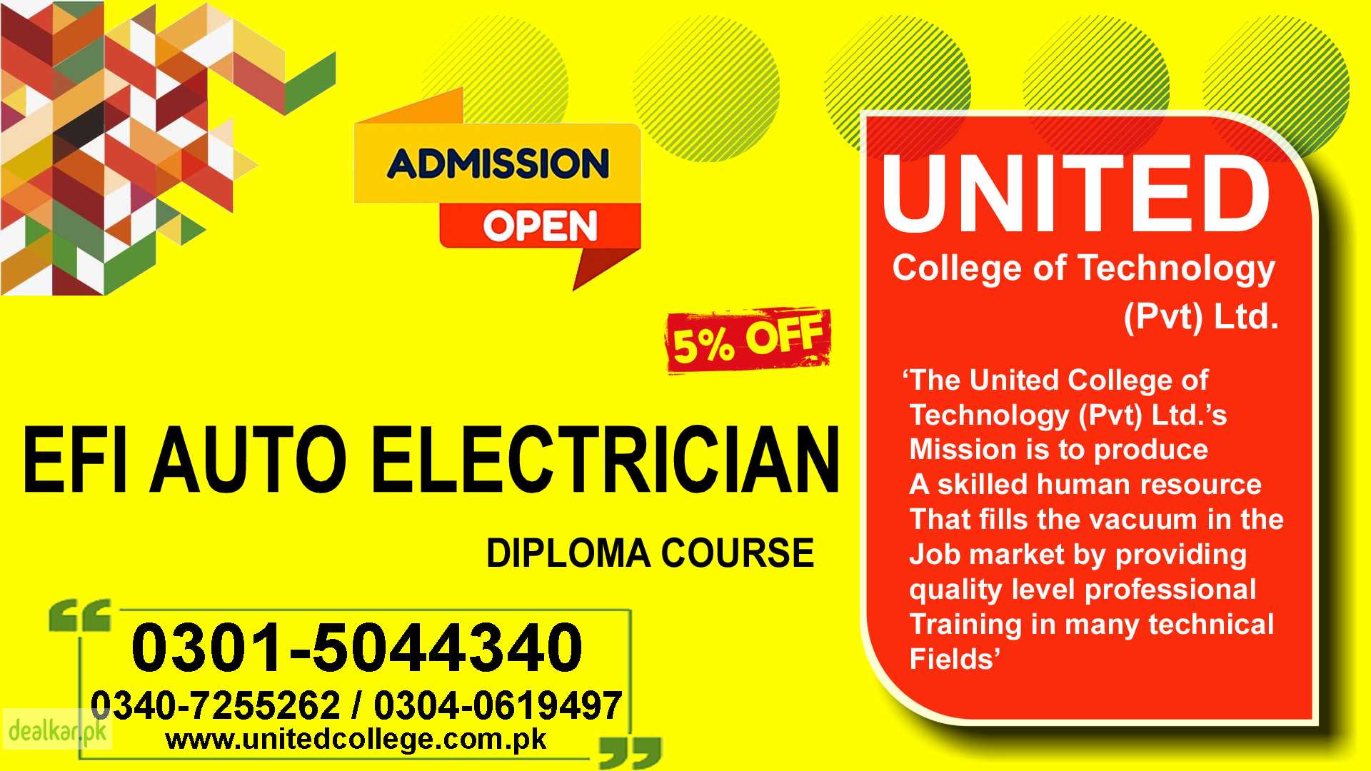 Auto Electrician Course In Rawalpindi Narowal Gujarat Jhelum Islamabad