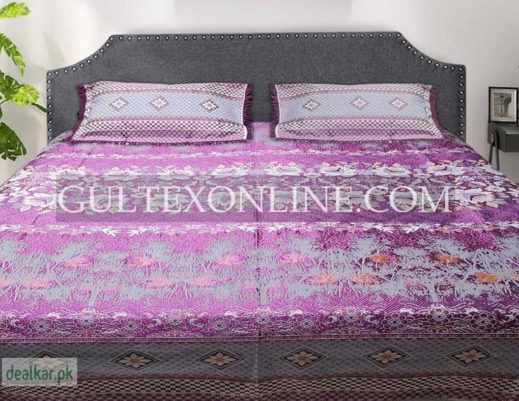 Gultex Double Bedsheet With 2 Pillow Cover Plush Silk Perfect Fit