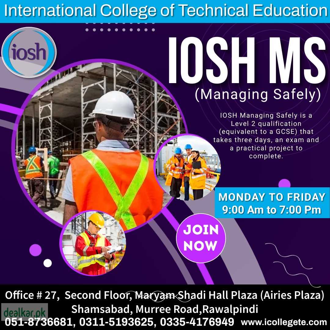 IOSH Ms Safety Officer Course in Sialkot Sheikhupura Other Services